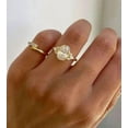 thumbnail image 1 of Jewelerix Classic Oval Bezel Engagement Ring for Women, 10K Gold Vermeil Ring with Brilliant Center Stone and Sparkling Side Accents, 1 of 5