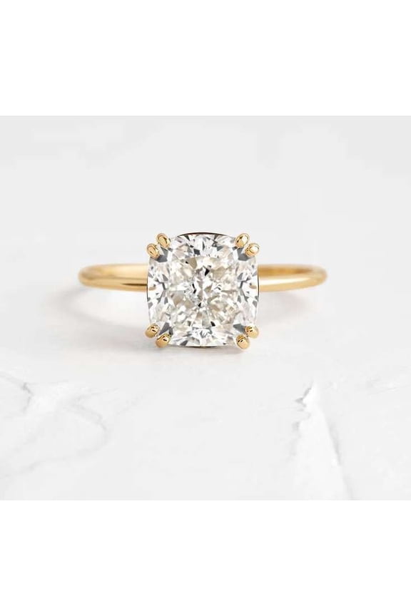 Comfort Fit Ring 1.50 CT Asscher Cut Moissanite Diamond Ring Gorgeous 10K Wedding Ring for Women