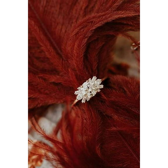 Jewelerix Comfort Fit Ring 2 CT Round Cut Ring 14K Gold Moissanite Diamond Engagement Ring Anniversary Gift for Women