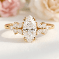 thumbnail image 1 of Jewelerix Double Prong Marquise Cut Wedding Ring Side Stone Moissanite Engagement Ring for Women Vermeil Yellow Gold Bridal Promise Ring, 1 of 3