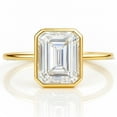 thumbnail image 1 of Jewelerix Emerald Cut CZ Solitaire Ring Elegant 10K Yellow Gold Plated Ring Bezel Set Engagement Ring, Minimalist Jewelry for Women, 1 of 6