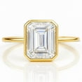 thumbnail image 1 of Jewelerix Emerald Cut CZ Solitaire Ring Elegant 10K Yellow Gold Plated Ring Bezel Set Engagement Ring, Minimalist Jewelry for Women, 1 of 6