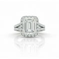 thumbnail image 1 of Jewelerix Emerald-Cut Moissanite Double-Band Halo Ring, 14K White Gold Vermeil, Size 3-10, Wedding Proposal Ring for Her, 1 of 4