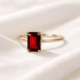thumbnail image 1 of Jewelerix Emerald Cut Red Solitaire Ring in 10K Yellow Gold Vermeil, Minimalist Gemstone Engagement Promise Ring, Promise Ring, 1 of 4