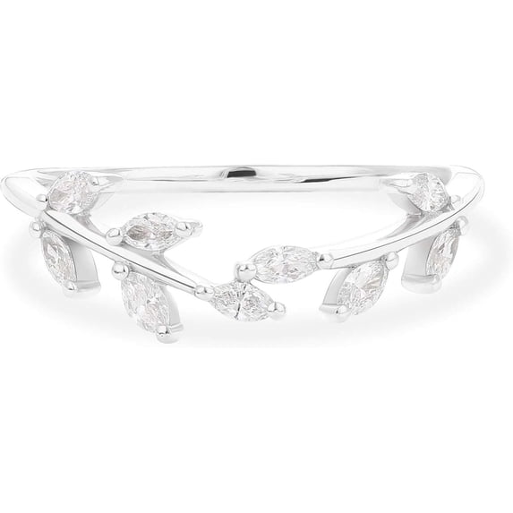 Jewelerix Goreguous 1.5 CT Marquise Cut Ring 18K White/Yellow/Rose Moissanite Engagement Ring Birthday Surprise Gift