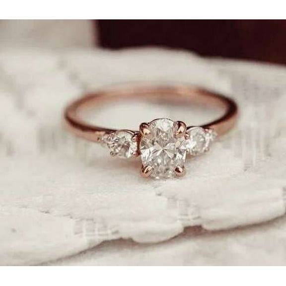 Jewelerix Goreguous 10K Oval Cut Ring Moissanite Diamond Engagement Ring 1.50 CT Bridal Wedding Gift For