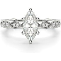 Jewelerix Goreguous 925 Sterling Silver Marquise Moissanite Engagement Ring 2.30 CT Forever one Her Birthday Gift Ring