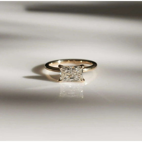 Jewelerix Gorgeous Radiant Cut Ring 1.50 CT Moissanite Diamond Ring Handmade Jewelry Birthday Gift Engagement Ring