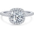 thumbnail image 1 of Jewelerix Halo Cushion Cut Moissanite Engagement Ring 2 CT Double Prong Valentine's Surprise Gift for Her, 1 of 6