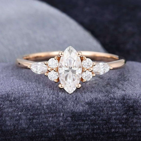 Jewelerix Marquise Cut Ring 2.50 CT Moissanite Diamond Engagement Ring Luxurious Proposal Comfort Fit Forever one Her Birthday Gift Ring