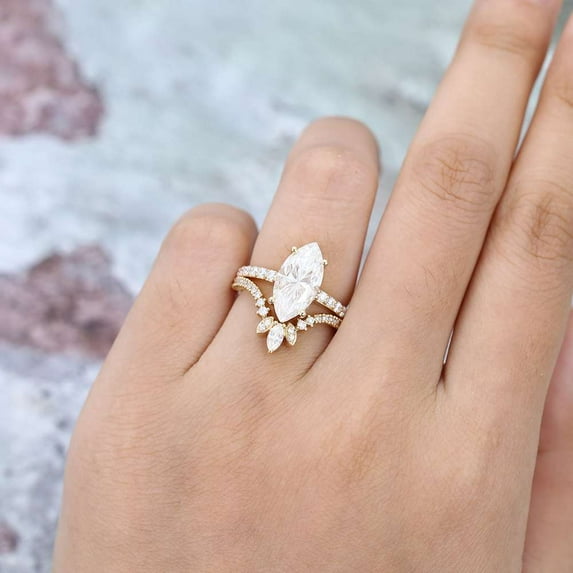 Jewelerix Marquise Cut Ring 3 CT Moissanite Diamond Engagement Ring Royal Handmade Jewelry Anniversary Promise Ring Gift for Her