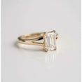 thumbnail image 1 of Jewelerix Modern Emerald Cut Engagement Ring in 14K Vermeil Gold Ring, 2 Carat Moissanite Diamond Ring, Classic Minimalist Setting Anniversary Promise Ring, 1 of 4