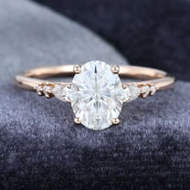 Jewelerix Moissanite Diamond Engagement Ring 1.50 CT Oval Cut Ring 18K Yellow Gold Proposal Mother's Day Surprise Gift