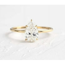 Jewelerix Moissanite Diamond Engagement Ring 14K Gold Pear Cut Ring 1.25 CT Forever one Her Birthday Gift Ring