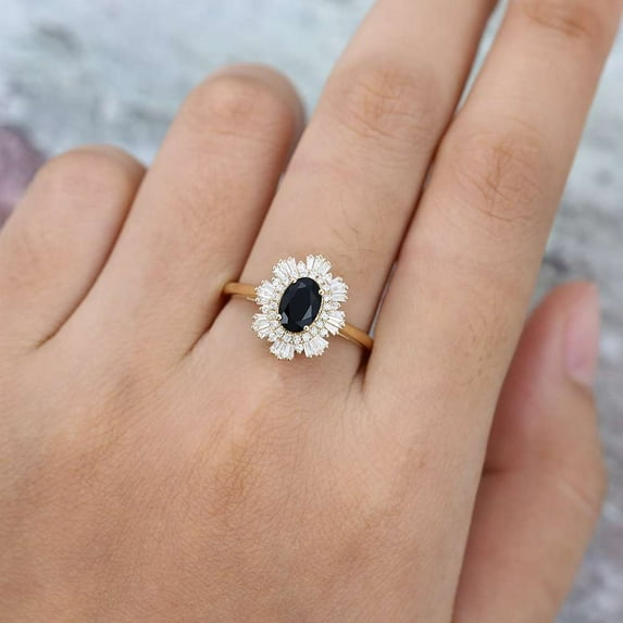 Jewelerix Moissanite Diamond Engagement Ring 3 CT Oval Cut Ring Gorgeous Plated Yellow Gold Ring Wedding Promise Rings for Her