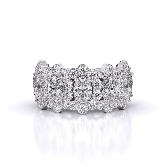 Jewelerix Moissanite Diamond Engagement Ring 4.50 CT Oval Cut Ring Plated White/yellow/rose Gold Anniversary Ring