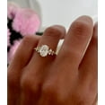 thumbnail image 1 of Jewelerix Oval Cut Diamond Engagement Ring Vermeil 14K Gold Cluster Side Stones, Elegant Bridal Jewelry Gift for Women, Perfect for Proposal Ring, 1 of 5