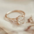 thumbnail image 1 of Jewelerix Oval Cut Moissanite Engagement Ring – 14K Rose Gold with Side Diamond Accents, Delicate Vintage-Inspired Bridal Ring, 1 of 5