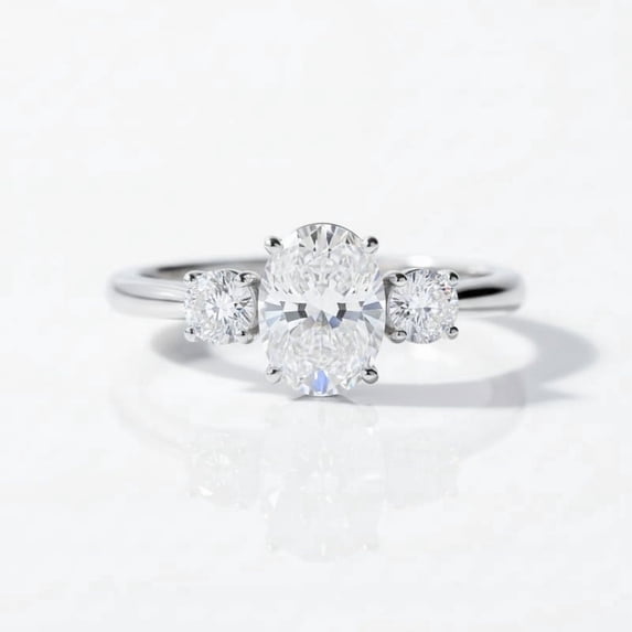 Jewelerix Oval Shape Engagement Ring for Women 10K Yellow Gold Vermeil Three Stone Promise Ring Vintage Moissanite Wedding Bridal Jewelry Ring