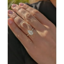 Jewelerix Pear Cut Moissanite Engagement Ring, Solitaire Teardrop Center Stone with Pave Band, 10K Yellow Gold Vermeil Bridal Wedding Ring for Women
