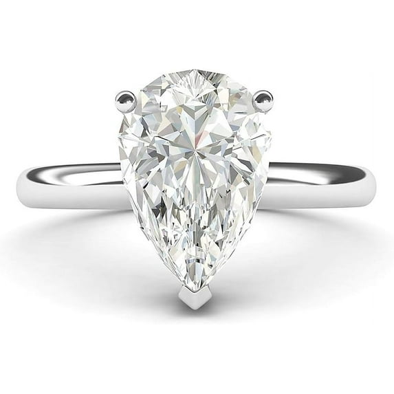 Jewelerix Pear Cut Ring 925 Sterling Moissanite Engagement Ring 1 CT Brilliant Birthday Gift for Sister