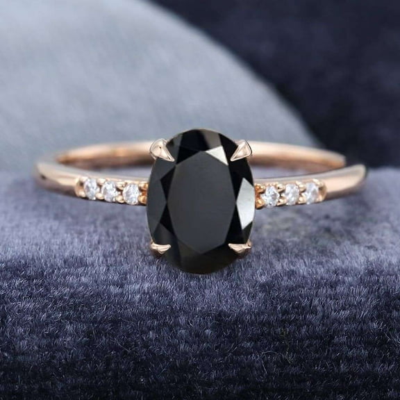 Jewelerix Plated Rose Gold Ring 1.50 CT Moissanite Diamond Engagement Ring Oval Cut Proposal Anniversary Gift for Women