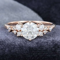 Jewelerix Prettiest 2 CT Round Cut Ring Moissanite Diamond Engagement Ring 10K White Gold Comfort Fit Forever one Her Birthday Gift Ring