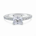 thumbnail image 1 of Jewelerix Princess Cut Halo Engagement Ring for Women White Gold Finish Plated Moissanite Diamond Ring Wedding Ring, 1 of 5