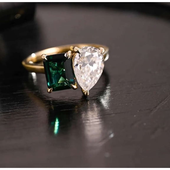 Jewelerix Proposal 2.50 CT Emerald Cut Ring 14K Rose Gold Moissanite Diamond Engagement Ring Amazing Birthday Gift for