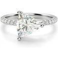 thumbnail image 1 of Jewelerix Romantic 1.50 CT Trillion Cut Ring Moissanite Diamond Women's Engagement Ring 14K White Gold Mother's Day Gift, 1 of 4