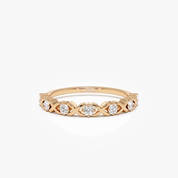 Jewelerix Round Cut Ring Plated Yellow/Rose Gold Proposal Moissanite Diamond Engagement Ring 1 CT Mother's Day Surprise Gift