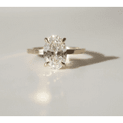 Jewelerix Solitaire Oval Cut Ring 1.50 CT Moissanite Diamond Engagement Ring 10K Yellow Gold Proposal Wedding Ring for Her