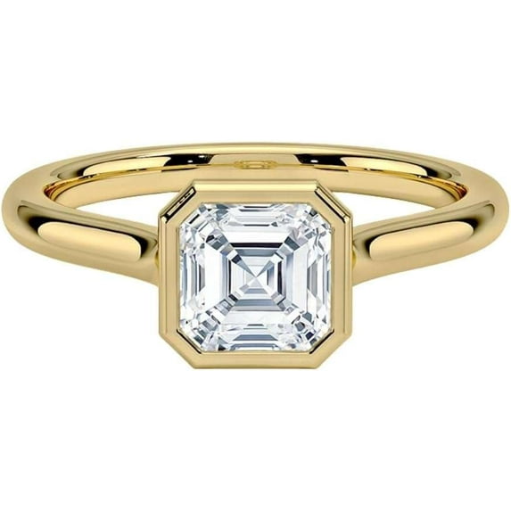 Jewelerix Unique Asscher Cut Ring 1 CT Moissanite Diamond Engagement Ring Sterling White Gold Amazing Birthday Gift for Sister