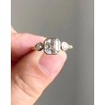 thumbnail image 1 of Jewelerix Vintage Asscher Cut Three Engagement Ring for Women, Square Emerald Cut Center Stone Ring, 10K White Vermeil Yellow Gold Ring, Promise Ring, 1 of 5