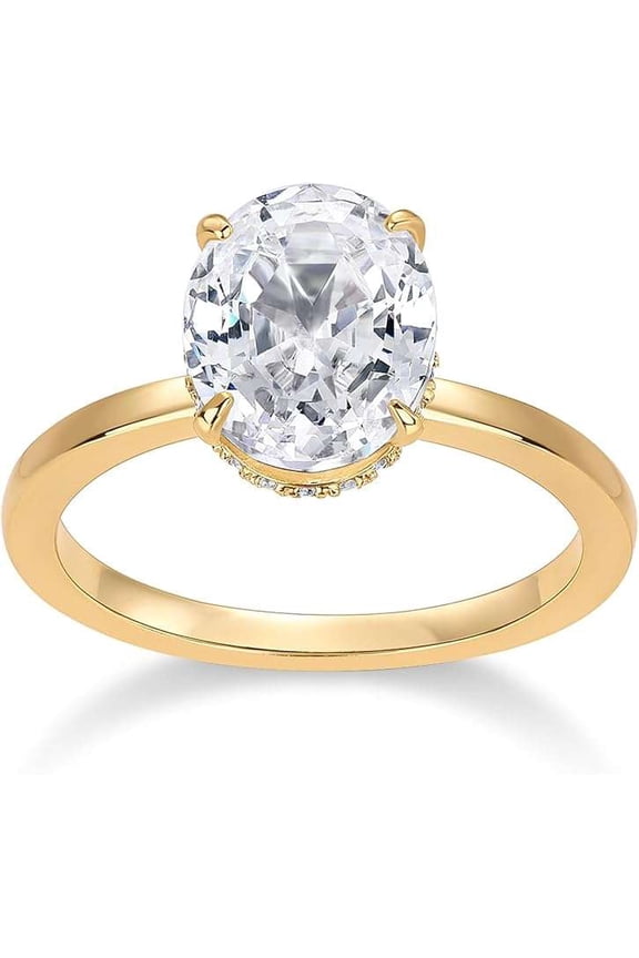 Vintage Moissanite Gold 1.5 CT Custom Engagement Ring Oval Cut With Pear Cut Diamond 4 Prong Best Stacking Rings for Women