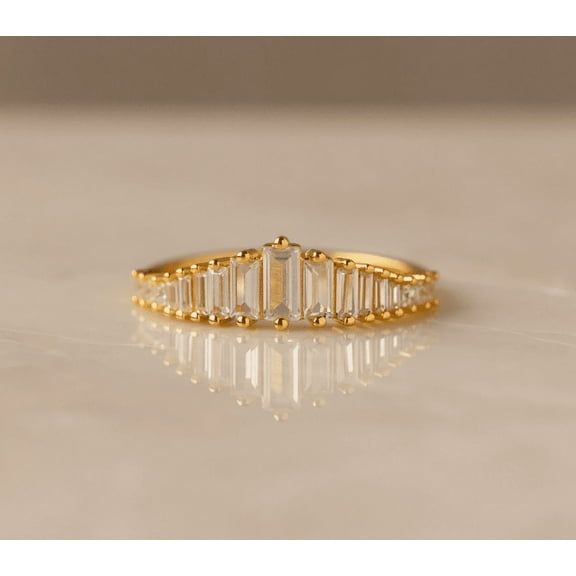 Jewelerix Vintage Style Cocktail Ring 18K Yellow Gold Engagement Moissanite Diamond Ring 1.5 CT Forever one Her Birthday Gift Ring