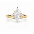 thumbnail image 1 of Jewelerix Women’s Dainty Marquise Cut Engagement Ring Moissanite Comfort Fit Wedding Ring 10K White/Yellow Gold Vermeil Mother's Day Gift Ring, 1 of 5