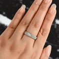 thumbnail image 1 of Jewelerix Women's Plated 14K White Gold Ring 3-Row Cubic Zirconia Wedding Band Ring – Elegant Sparkling Anniversary Ring, 1 of 5