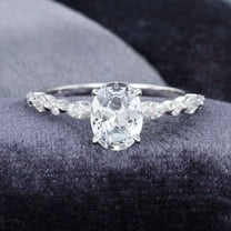 Jewelerix Wonderful Oval Cut Ring 1.50 CT Silver Moissanite Diamond Engagement Ring Comfort Fit Wedding Promise Rings for Her