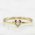 thumbnail image 1 of Jewelerix Yellow Gold Plated Heart-Shaped Solitaire Diamond Ring Engagement Ring Minimalist Dainty Promise Ring for Women, 1 of 3