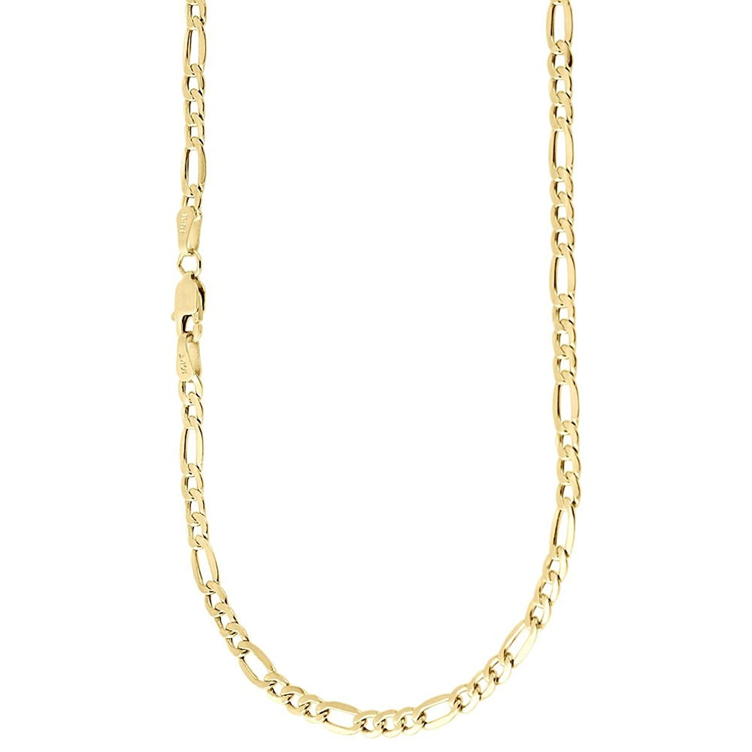 Jewelers 14K Solid Gold 3.4MM Figaro Chain Necklace BOXED - image 1 of 3