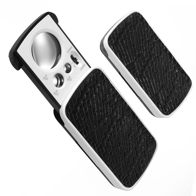 Jewelers Loupe with Light 30x 60x 90x with LED & UV Light, Magnifying