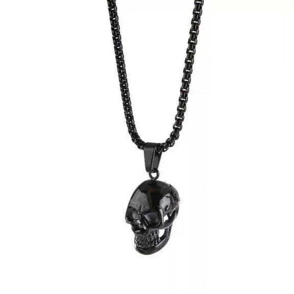 Jewelers Stainless Steel Retro Gothic Skull Style Cocktail Party Biker Pendant Necklace