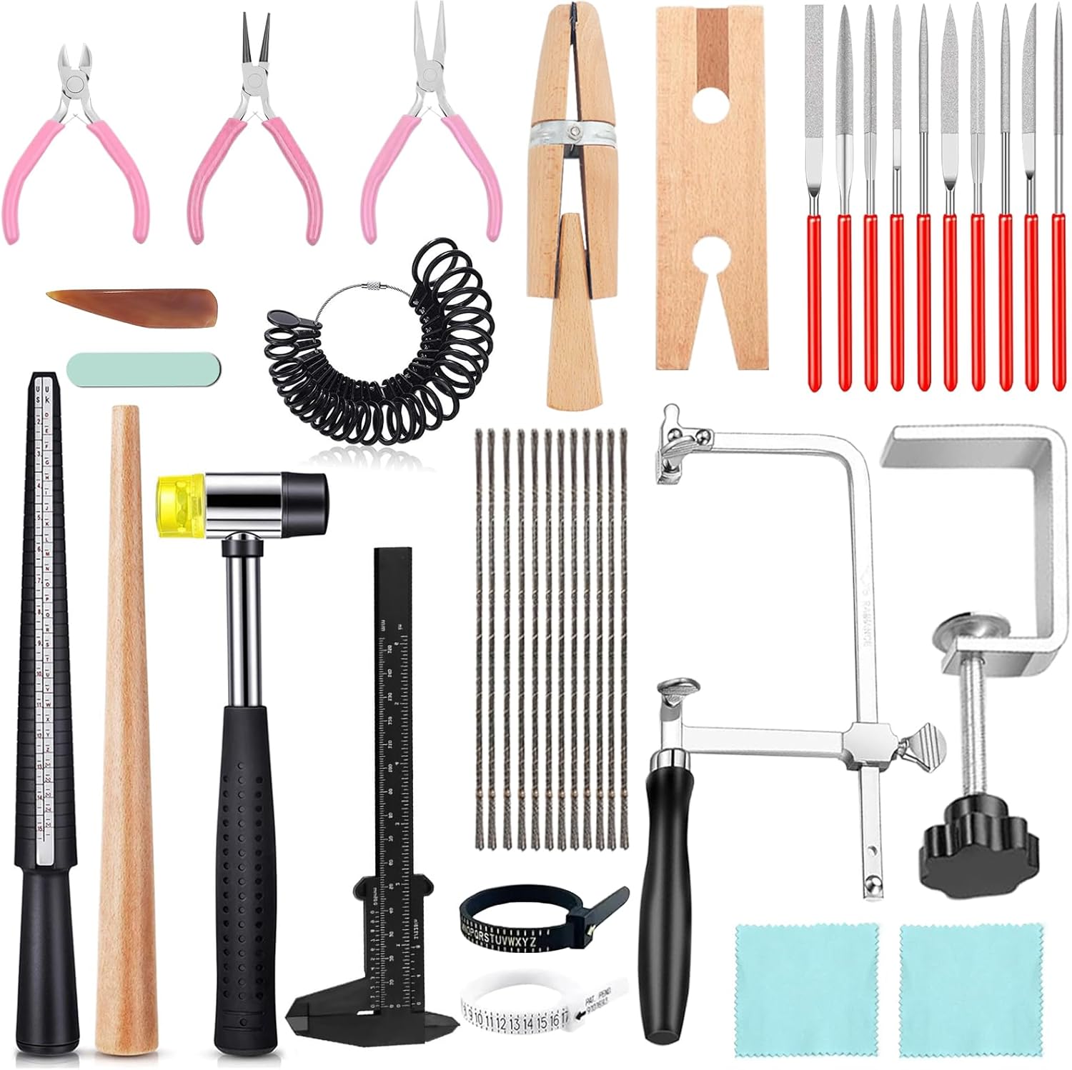Essential Ring Making Tools Jewelers Tools Set 27Pcs Ring Making Kit Includes Jewelers Saw with 144 ...