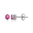 thumbnail image 1 of JewelersClub 0.30 CTW Pink Topaz Stud Earrings – Sterling Silver (.925)| Hypoallergenic Studs for Women - Oval Cut Set with Push Backs, 1 of 3