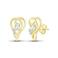 thumbnail image 1 of JewelersClub 0.40 CTW Aquamarine Stud Earrings – 14K Gold Plated Silver | Hypoallergenic Studs for Women - Oval Cut Set with Push Backs, 1 of 3
