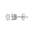 thumbnail image 1 of JewelersClub 0.44 CTW Aquamarine Stud Earrings – Sterling Silver (.925)| Hypoallergenic Studs for Women - Oval Cut Set with Push Backs, 1 of 3