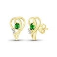 thumbnail image 1 of JewelersClub 0.45 CTW Chrome Diopside Stud Earrings – 14K Gold Plated Silver | Hypoallergenic Studs for Women - Oval Cut Set with Push Backs, 1 of 3