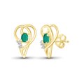 thumbnail image 1 of JewelersClub 0.45 CTW Emerald Stud Earrings – 14K Gold Plated Silver (.925)| Hypoallergenic Studs for Women - Oval Cut Set with Push Backs, 1 of 3