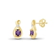 thumbnail image 1 of JewelersClub 0.50 CTW Amethyst Stud Earrings – 14K Gold Plated Silver (.925)| Hypoallergenic Studs for Women - Oval Cut Set with Push Backs, 1 of 3